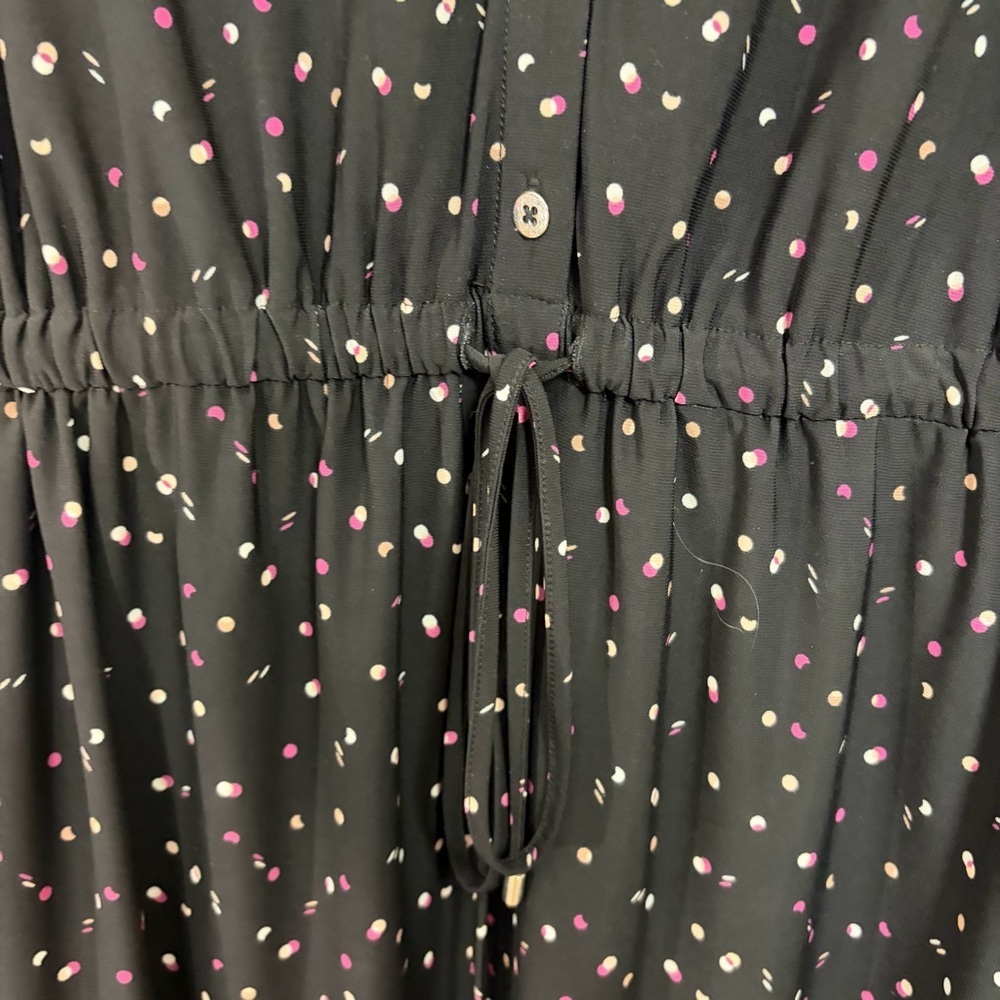 Penningtons Navy Blue 3/4 Sleeves Knee Length Polka Dot Dress Stretchy Size 3X - Picture 6 of 14